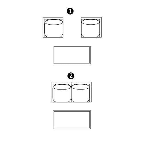 Festival Depot 3pcs Outdoor Furniture Patio Conversation Set Sectional Sofa Chairs All Weather Brown Rattan Wicker Slatted Coffee Table with Grey Thick Seat Back Cushions, Black