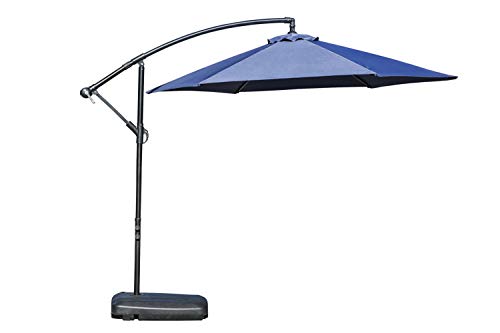 Festival Depot Umbrella Base Outdoor Patio Base 43 LB Weight Water Filled Stand Square Plastic Holder Matching Table Market Umbrella Suit Dia 1.57" for Outside Deck Garden Lawn, Black