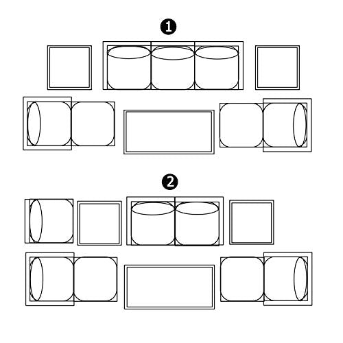 Festival Depot 10Pc Outdoor Furniture Patio Conversation Set Sectional Sofa Chairs All Weather Wicker Ottoman Metal Frame Square Slatted Coffee Table with Thick Grey Seat Back Cushions Without Pillows