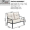 Festival Depot 1 Piece Patio Loveseat Outdoor Furniture, All-Weather 2-Seats Sofa with Curved Armrest, Metal Steel Frame and Detachable Seat & Back Cushion for Porch Balcony Deck Poolside, Beige
