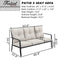 Festival Depot 1 Piece Patio 3-Seats Sofa Outdoor Furniture, All-Weather Loveseat with Curved Armrest, Metal Steel Frame and Detachable Seat & Back Cushion for Porch Balcony Deck Poolside, Beige