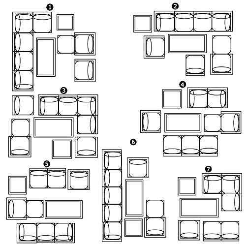 Festival Depot 10Pc Outdoor Furniture Patio Conversation Set Sectional Corner Sofa Chairs with X Shaped Metal Leg All Weather Brown Rattan Wicker Ottoman Side Coffee Table with Grey Seat Back Cushions