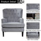 Festival Depot 1 Piece Indoor Modern Fabric Furniture Accent Arm Chair Single Sofa for Living Room Bedroom with Hand-Crafted Button Tufting Details and Thick Cushion, 32.3" x 31.5" x 39.4"