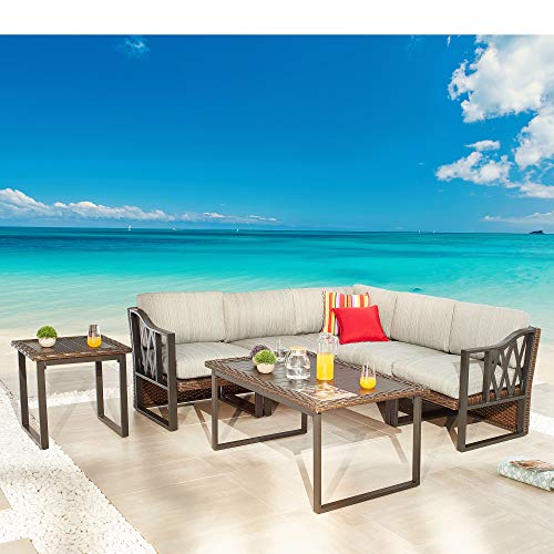 Festival Depot 7pcs Outdoor Furniture Patio Conversation Set