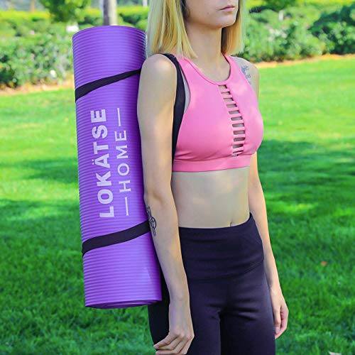 Sports Festival Non Slip Thick Yoga Mat Men Women Exercise Mat for Home Floor Gym of Workout with Carry Strap 72x24.4x2/5 Inches