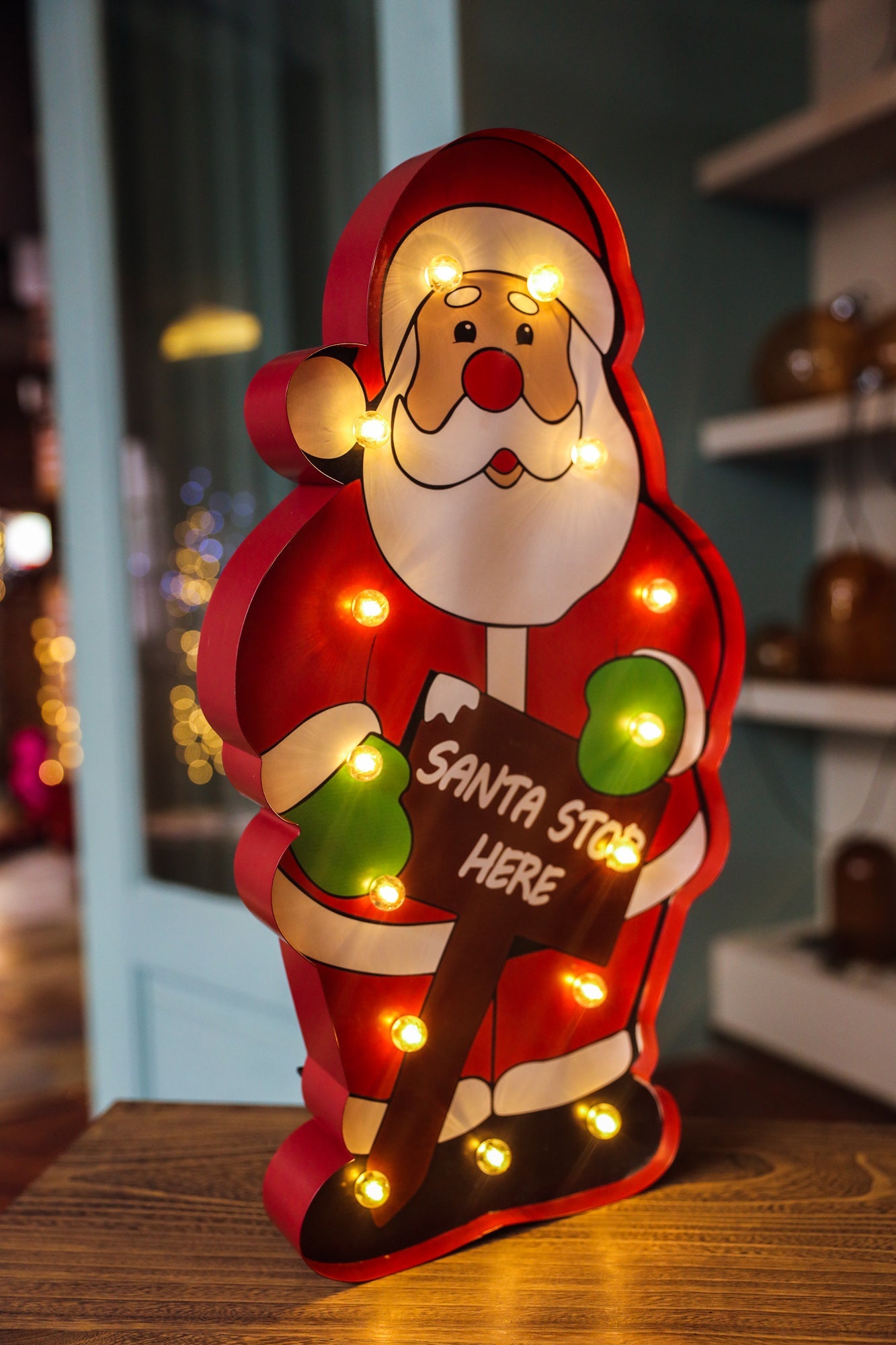 1 Set of Marquee LED Snowman Sign and 1 Set of LED Marquee Santa Sign