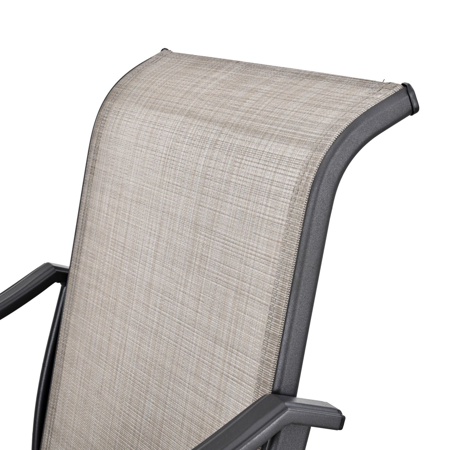 4 Piece 360° Swivel Bar Chairs Bistro Dining Chairs Textilene High Stools with Curved Armrest Metal Frame