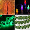 4 Set Halloween Decorative Light-144 LED 4 Ft Light Up Willow Tree-20 LED Skeletons Lights-20 LED 10 Ft Eyeball Lights-20 LED Artificial Tropical Palm Leaves