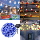 4 Set of Christmas Decorations Lights-80 LED Snowflake Fairy Lights-30 LED Mini Wooden House String Lights-200 LED Solar Fairy/Starry String Lights-14 LED Santa Claus Stake Lights