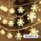 8 Set of 20 Ft 40 LED Waterproof Snowflake String Lights w/ Warm White Battery Operated