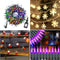 4 Set of Christmas Decorations Lights-300 LED Christmas Tree String Lights-20 Ft 40 LED Snowflake String Lights-30 LED Mini Wooden House String Lights-66 Ft 200 LED Purple String Lights