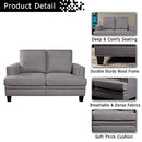 Festival Depot 1 Piece Indoor Modern Fabric Furniture Accent Arm Sofa Loveseat for Living Room Bedroom with Thick Cushion and Deep Seat, 52.7" x 31.5" x 35"