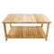 Festival Depot 37.5" Patio Coffee Table Wooden Table with Storage Shelf Outdoor Furniture for Lawn Deck, Natural Finish