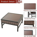 Festival Depot Metal Outdoor Side Coffee Table Patio Bistro Square Dining Table with Steel Legs (23.6"x 23.6"x 13.3"H)