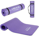 LOKATSE HOME Yoga Mat Thick,Non Slip Men Women Exercise Mat for Home Floor Gym of Workout with Carry Strip 72x24.4x2/5Inches (Pink) (Purple)