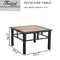 Sports Festival 1 Pcs Patio Side Table Outdoor Furniture with Metal Frame and Wooden Desktop Modern Coffee Square Table for Porch Garden Poolside Deck Lawn Balcony