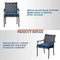 Festival Depot 5 Piece Patio Furniture Set 4 Outdoor Wrought Iron Dining Chairs with Thick Seat Cushions and Square Metal Table with 2.16" Umbrella Hole for Garden Yard Deck