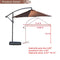Festival Depot Outdoor Patio Umbrella Offset Cantilever Hanging Sun Umbrella with Hand Crank and Water Base/Stand for Pool Porch Deck Market Lawn