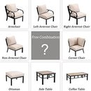 Sports Festival 1 Pcs Patio Side Table Outdoor Furniture with Metal Frame and Wooden Desktop Modern Coffee Square Table for Porch Garden Poolside Deck Lawn Balcony