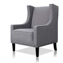 Festival Depot 1 Piece Indoor Modern Fabric Furniture Accent Arm Chair Single Sofa for Living Room Bedroom with Wingback and Deep Seat, 28.7" x 18.9" x 30.7", Grey