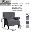 Festival Depot 1 Piece Indoor Modern Fabric Furniture Accent Arm Chair Single Sofa for Living Room Bedroom with Comfortable Seat