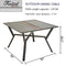 Festival Depot Outdoor Dining Table Square Patio Bistro Table with 2.16" Umbrella Hole Metal Side Coffee Table with Steel Legs,Black Grey (Square Dining Table)