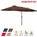 Festival Depot 14.7 ft Patio Umbrella Outdoor Large Twin Umbrella Double-Sided Ventilation Sun Canopy Market Umbrella with Aluminum Pole Handle Crank Without Base for Garden, Poolside, Deck
