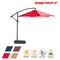 Festival Depot Outdoor Patio Umbrella Offset Cantilever Hanging Sun Umbrella with Hand Crank and Water Base/Stand for Pool Porch Deck Market Lawn
