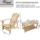 Charm & Comfort 5 Piece Traditional Wood Adirondack Patio Conversation Set
