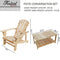 Festival Depot 5 Pieces Patio Set Wood Adirondack Chairs and Coffee Table Outdoor Conversation Set for Lawn Deck Backyard