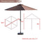 Festival Depot 9Ft Round Patio Umbrella Outdoor Market Table Umbrella with Hand Crank Open System Without Base or Stand for Deck Porch Pool Balcony