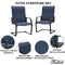 Festival Depot Outdoor Dining Chairs Set of Patio Armchairs with Textilene Fabric and High Back All Weather Metal Furniture for Backyard Deck Garden