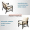 Festival Depot 6 Pieces Outdoor Furniture Patio Conversation Set All-Weather Metal Armchair Sofa Chairs with Seat and Back Cushions Side Coffee Tables