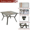 Festival Depot 5 Piece Patio Furniture Set 4 Outdoor Wrought Iron Dining Chairs with Thick Seat Cushions and Square Metal Table with 2.16" Umbrella Hole for Garden Yard Deck