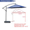 Festival Depot Outdoor Patio Umbrella Offset Cantilever Hanging Sun Umbrella with Hand Crank and Water Base/Stand for Pool Porch Deck Market Lawn