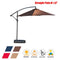 Festival Depot Outdoor Patio Umbrella Offset Cantilever Hanging Sun Umbrella with Hand Crank and Water Base/Stand for Pool Porch Deck Market Lawn