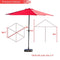Festival Depot 9Ft Round Patio Umbrella Outdoor Market Table Umbrella with Hand Crank Open System Without Base or Stand for Deck Porch Pool Balcony