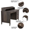 Festival Depot 53" Home Office Desk Writing Computer Desk Vintage Wood Style Laptop Table with Hutch and Sliding Track Drawers for Study Bedroom Workstation