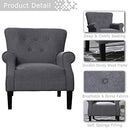 Festival Depot 1 Piece Indoor Modern Fabric Furniture Accent Arm Chair Single Sofa for Living Room Bedroom with Comfortable Seat