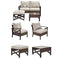 Festival Depot 4 Pieces Patio Furniture Set All-Weather Rattan Wicker Metal Frame Sofa Chair Outdoor Conversation Set Sectional Corner Couch with Cushions and Coffee Table for Deck Poolside