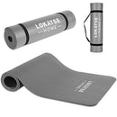 LOKATSE HOME Yoga Mat Thick,Non Slip Men Women Exercise Mat for Home Floor Gym of Workout with Carry Strip 72x24.4x2/5Inches (Gray)