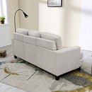Festival Depot 1 Piece Indoor Modern Fabric Furniture Rivet Edge Armrest 3-Seat Sofa Couch for Living Room Bedroom with Comfortable Seat, 74.8" x 31.5" x 30.7"