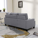Festival Depot 1 Piece Indoor Modern Fabric Furniture Rivet Edge Armrest 3-Seat Sofa Couch for Living Room Bedroom with Comfortable Seat, 74.8" x 31.5" x 30.7"