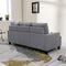 Festival Depot 1 Piece Indoor Modern Fabric Furniture Rivet Edge Armrest 3-Seat Sofa Couch for Living Room Bedroom with Comfortable Seat, 74.8" x 31.5" x 30.7"