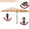 Festival Depot 14.7 ft Patio Umbrella Outdoor Large Twin Umbrella Double-Sided Ventilation Sun Canopy Market Umbrella with Aluminum Pole Handle Crank Without Base for Garden, Poolside, Deck