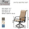 Festival Depot Patio Chairs Set of Outdoor Dining Chair Metal Swivel Armchairs with Textilene Fabric and High Back for Backyard Deck Garden