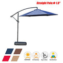 Festival Depot Outdoor Patio Umbrella Offset Cantilever Hanging Sun Umbrella with Hand Crank and Water Base/Stand for Pool Porch Deck Market Lawn