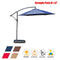 Festival Depot Outdoor Patio Umbrella Offset Cantilever Hanging Sun Umbrella with Hand Crank and Water Base/Stand for Pool Porch Deck Market Lawn