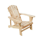 Rustic Natural Finish Wooden Adirondack Chair for Outdoor Seating Comfort