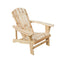 Rustic Natural Finish Wooden Adirondack Chair for Outdoor Seating Comfort